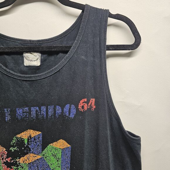 Nintendo 64 Tank Top Sz XXL | Black Sleeveless Retro Gamer Shirt Distressed Logo - Picture 4 of 14